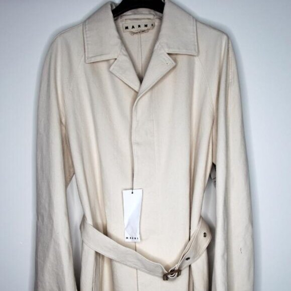 BNWT SS21 MARNI OFF WHITE DENIM TRENCH COAT 48 & 50 - Picture 2 of 15